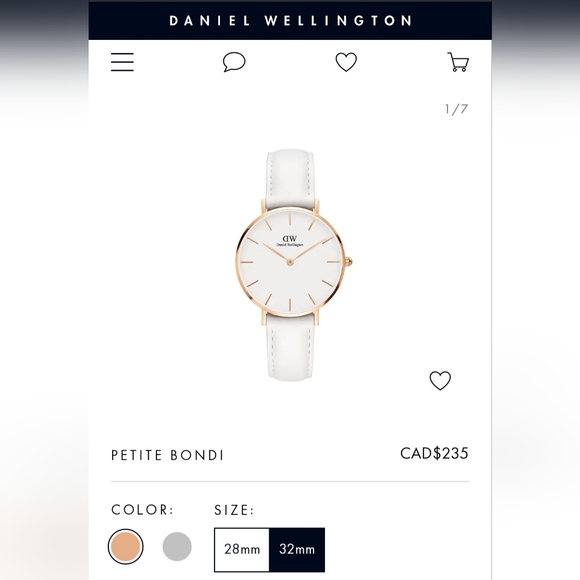 Daniel Wellington Petite Bondi Watch - White Leather Strap,  Rose Gold NWT - Picture 4 of 9